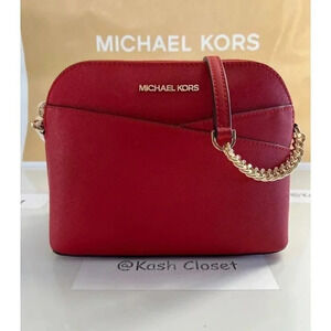 Michael Kors Jet Set Travel Medium Logo Dome Crossbody Bag - Flame